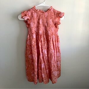 Ella Gray Girls Gauzy Lined Dress Orange Floral Size Large I Have Dress In XL to